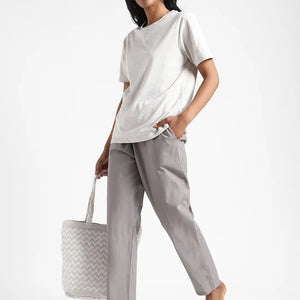 Organic Cotton & Natural Dyed Apparel-Earthbased.in_ Womens Iron Grey Color Slim Fit Pants_02