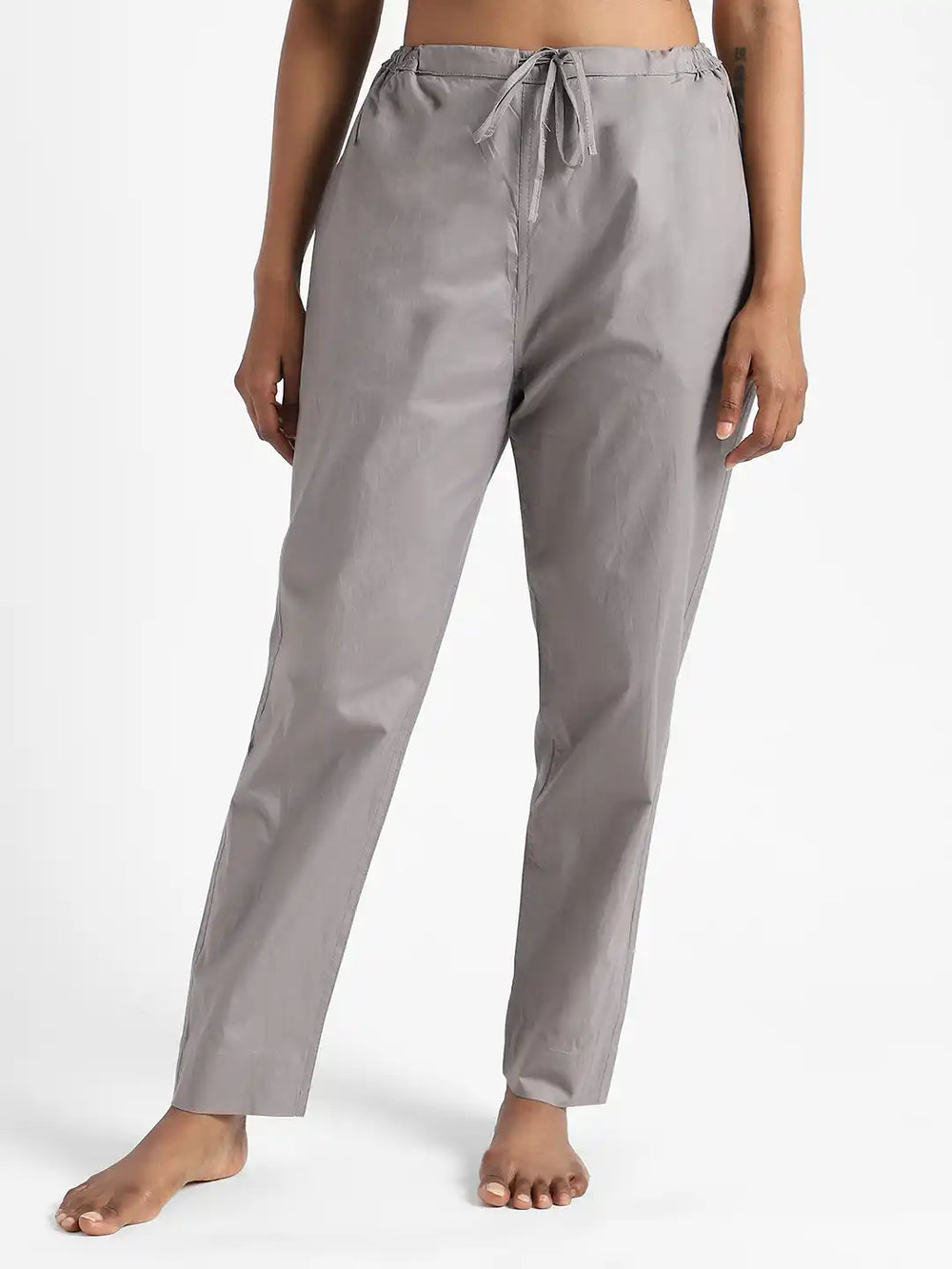Organic Cotton & Natural Dyed Apparel-Earthbased.in_ Womens Iron Grey Color Slim Fit Pants_03