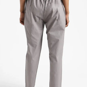 Organic Cotton & Natural Dyed Apparel-Earthbased.in_ Womens Iron Grey Color Slim Fit Pants_04