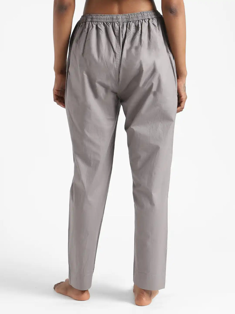 Organic Cotton & Natural Dyed Apparel-Earthbased.in_ Womens Iron Grey Color Slim Fit Pants_04