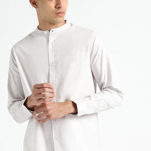 Organic Cotton & Naturally Dyed Apparel-Earthbased.in_Organic Cotton & Naturally Dyed Mens Round Neck Ash Grey Shirt_03