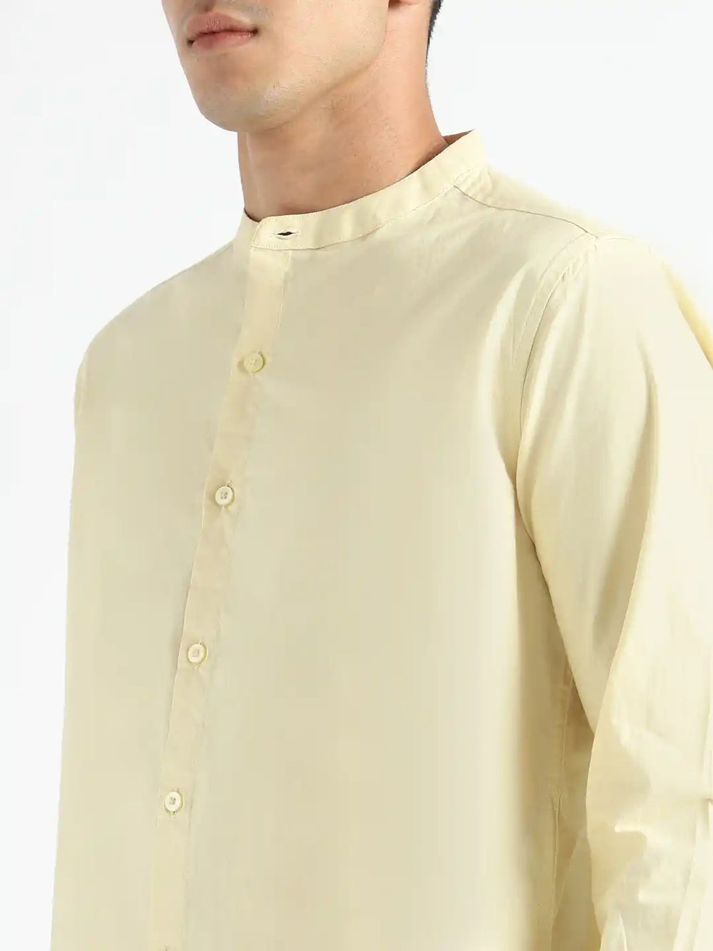 Organic Cotton & Naturally Dyed Apparel-Earthbased.in_ Mens Round Neck Lemon Yellow Shirt_011