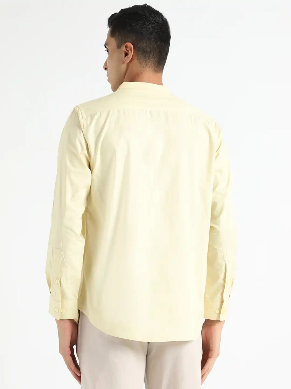 Organic Cotton & Naturally Dyed Apparel-Earthbased.in_ Mens Round Neck Lemon Yellow Shirt_013