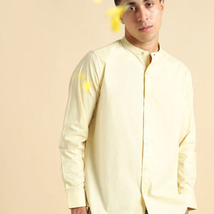 Organic Cotton & Naturally Dyed Apparel-Earthbased.in_ Mens Round Neck Lemon Yellow Shirt_04