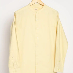 Organic Cotton & Naturally Dyed Apparel-Earthbased.in_ Mens Round Neck Lemon Yellow Shirt_05