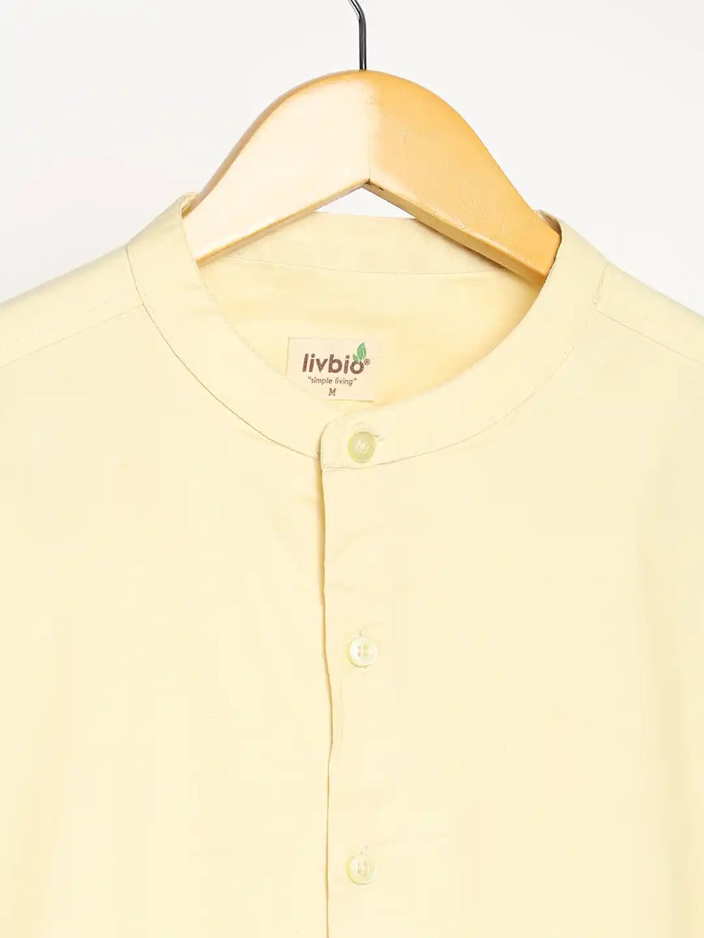 Organic Cotton & Naturally Dyed Apparel-Earthbased.in_ Mens Round Neck Lemon Yellow Shirt_06