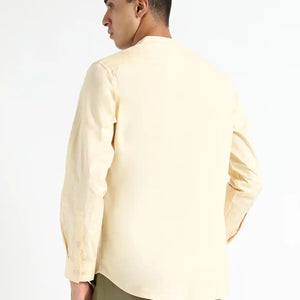 Organic Cotton & Naturally Dyed Apparel-Earthbased.in_ Mens Round Neck Pale Apricot Shirt_04