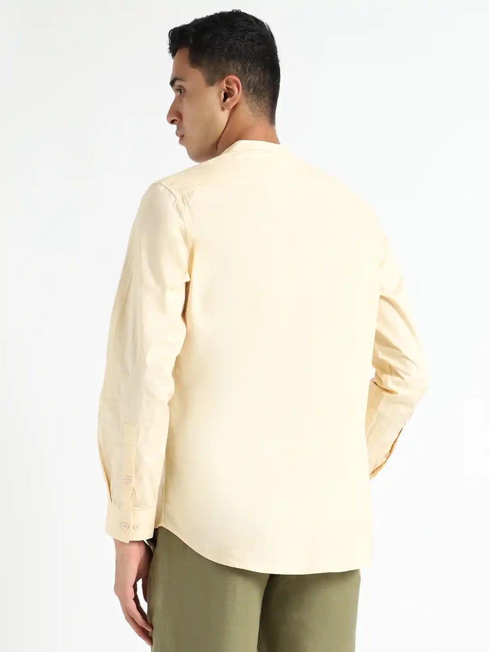 Organic Cotton & Naturally Dyed Apparel-Earthbased.in_ Mens Round Neck Pale Apricot Shirt_04