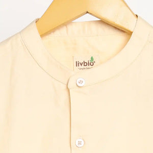 Organic Cotton & Naturally Dyed Apparel-Earthbased.in_ Mens Round Neck Pale Apricot Shirt_06