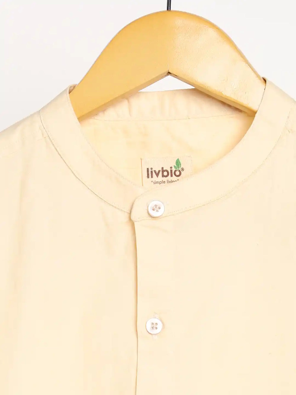 Organic Cotton & Naturally Dyed Apparel-Earthbased.in_ Mens Round Neck Pale Apricot Shirt_06