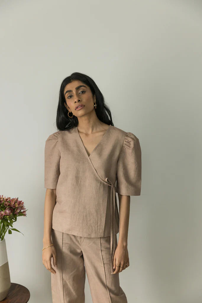 PUFF SLEEVE WRAP TOP | Anushe Pirani | Best Vegan Products | 03