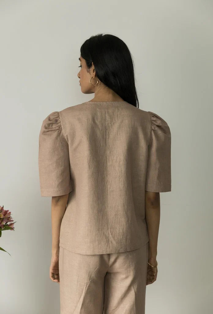 PUFF SLEEVE WRAP TOP | Anushe Pirani | Best Vegan Products | 05