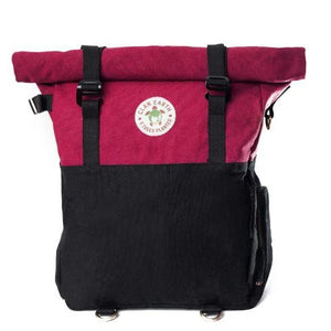 Pangolin _Backpack- Cherry_ Red _& _Charcoal _Black