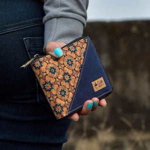 Printed Kiwi Zip Cork Wallet | Clan Earth | earthbased.in | 02