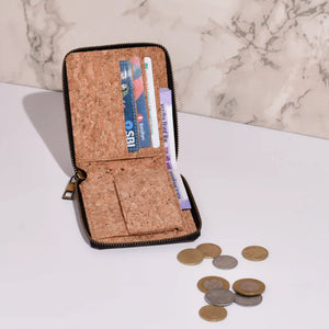 Printed Kiwi Zip Cork Wallet | Clan Earth | earthbased.in | 03