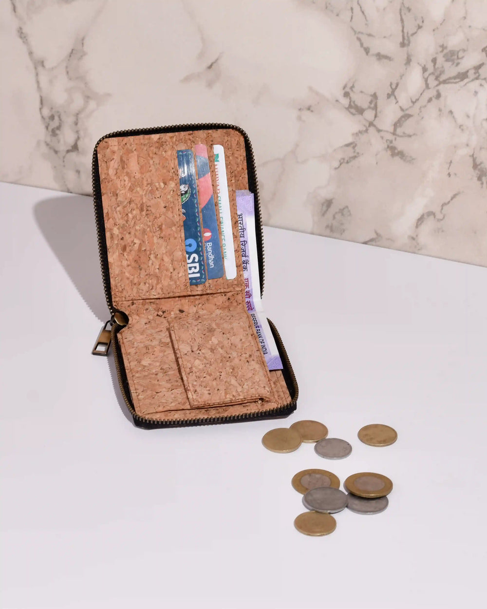 Printed Kiwi Zip Cork Wallet | Clan Earth | earthbased.in | 03