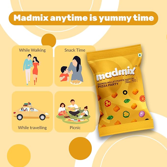 Quinoa Millet Puffs Pizza - Party Pack of 10 - earthbased.in - 02