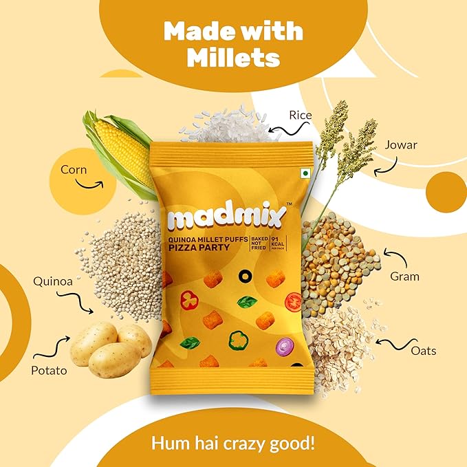 Quinoa Millet Puffs Pizza - Party Pack of 10 - earthbased.in - 04