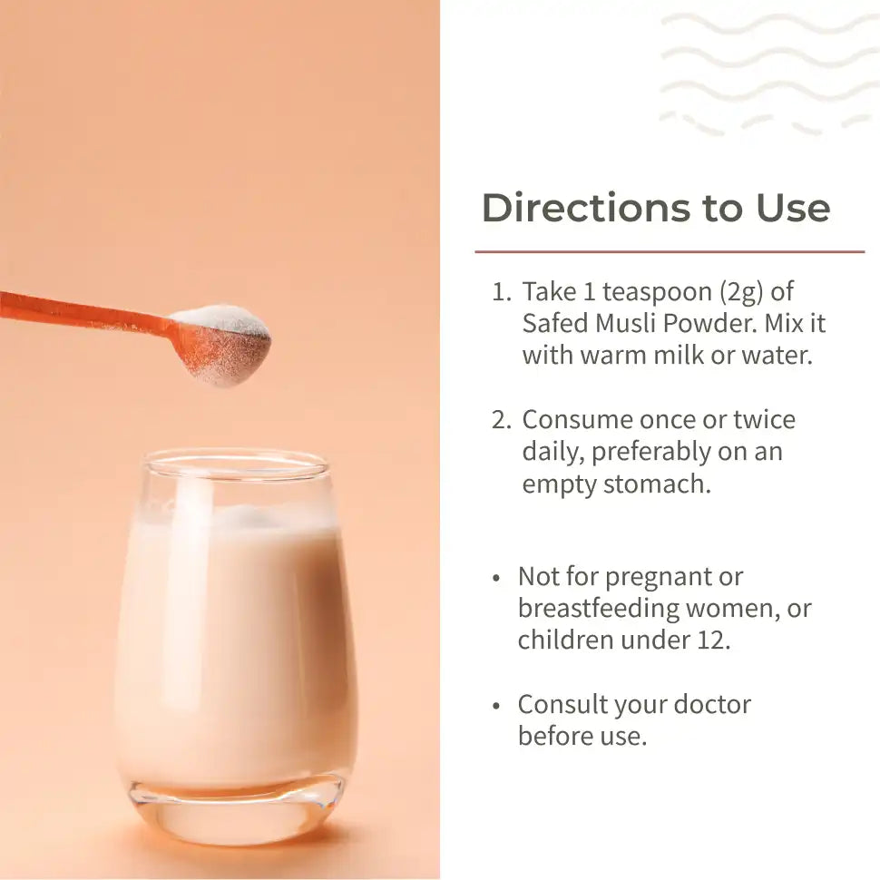 Ecotyl Safed Musli Powder | Boosts Stamina & Immunity | Ayurvedic Herb | 100g