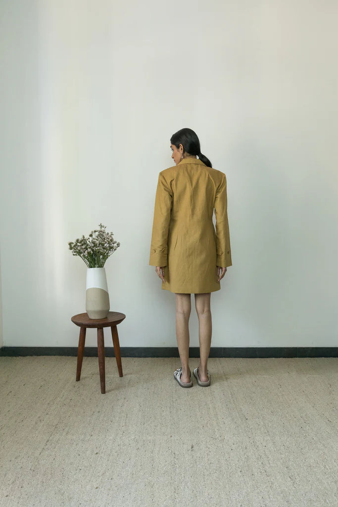 SLIM-FIT BLAZER DRESS | Anushe Pirani | Best Vegan Apparel for Women - Earthbased.in | 02
