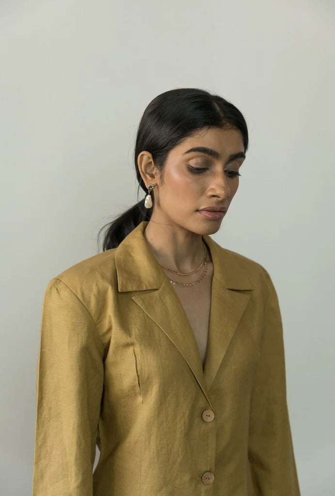 SLIM-FIT BLAZER DRESS | Anushe Pirani | Best Vegan Apparel for Women - Earthbased.in | 04