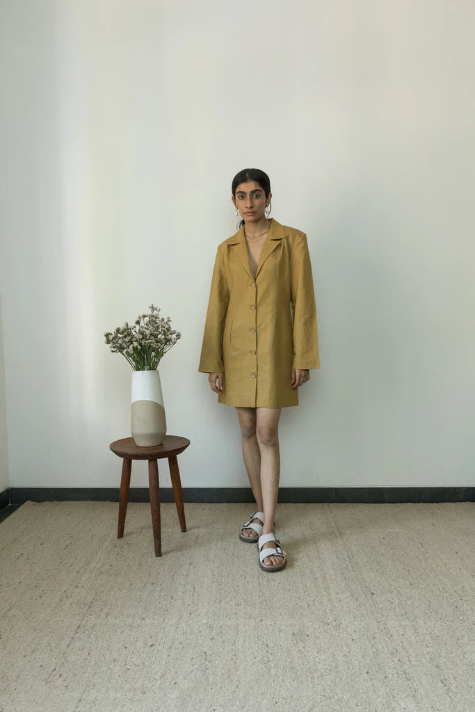 SLIM-FIT BLAZER DRESS | Anushe Pirani | Best Vegan Apparel for Women - Earthbased.in | 05