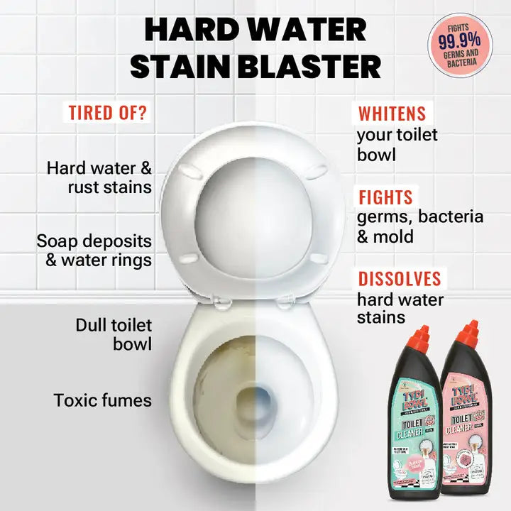 TYDIBOWL® TOILET CLEANER, VINEGAR POWERED, HARD WATER STAIN BLASTER, BUBBLE BLAST GUIDELINE - 2
