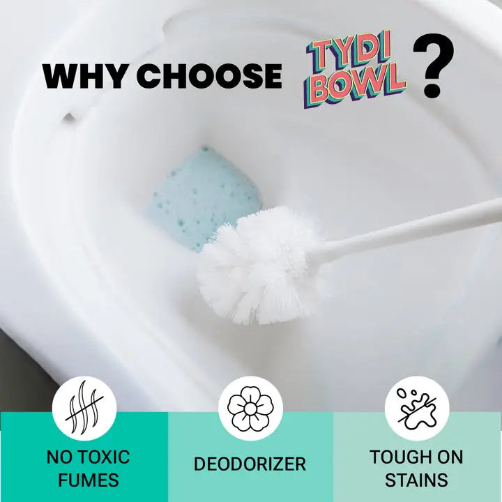 TYDIBOWL® TOILET CLEANER, VINEGAR POWERED, HARD WATER STAIN BLASTER, BUBBLE BLAST GUIDELINE - 3