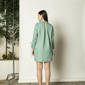 Sustainable Clothing | Ruched Sleeves Shirt Dress | Anushe Pirani | earthbased.in | 03