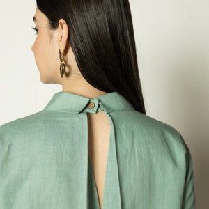 Sustainable Clothing | Ruched Sleeves Shirt Dress | Anushe Pirani | earthbased.in | 04