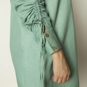 Sustainable Clothing | Ruched Sleeves Shirt Dress | Anushe Pirani | earthbased.in | 06