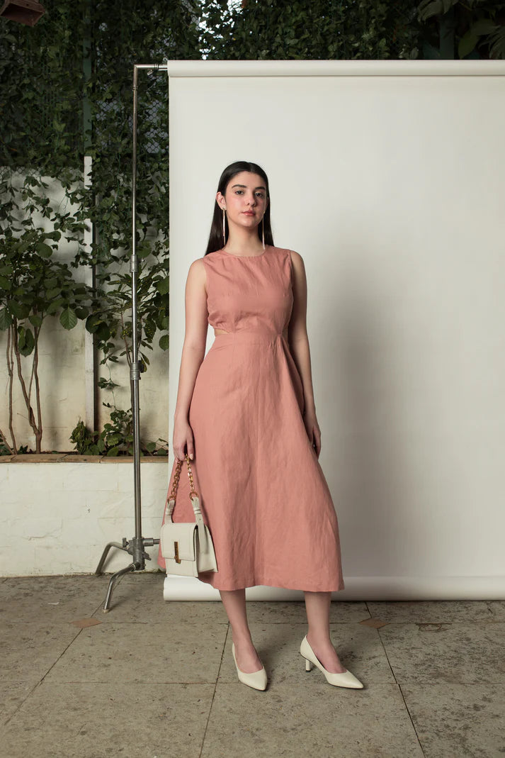 Sustainable Clothing | Sleeveless Cut-Out Dress | Anushe Pirani | earthbased.in | 01