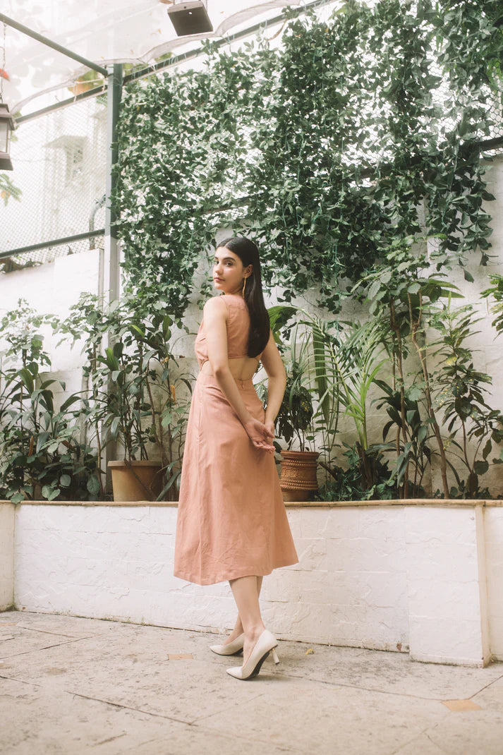 Sustainable Clothing | Sleeveless Cut-Out Dress | Anushe Pirani | earthbased.in | 03