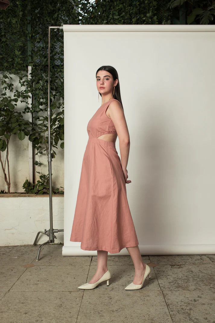 Sustainable Clothing | Sleeveless Cut-Out Dress | Anushe Pirani | earthbased.in | 04