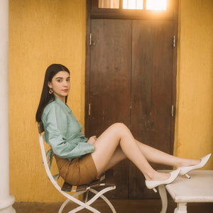 Vegan Clothing | Straight-Leg Shorts | Anushe Pirani | earthbased.in | 01