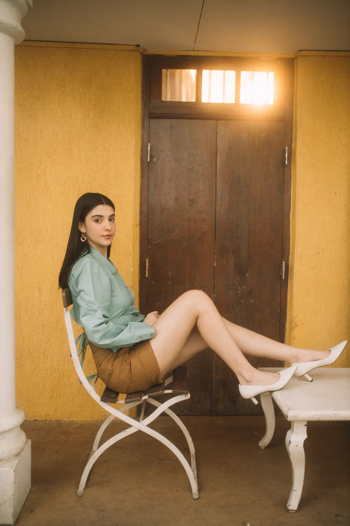 Vegan Clothing | Straight-Leg Shorts | Anushe Pirani | earthbased.in | 01