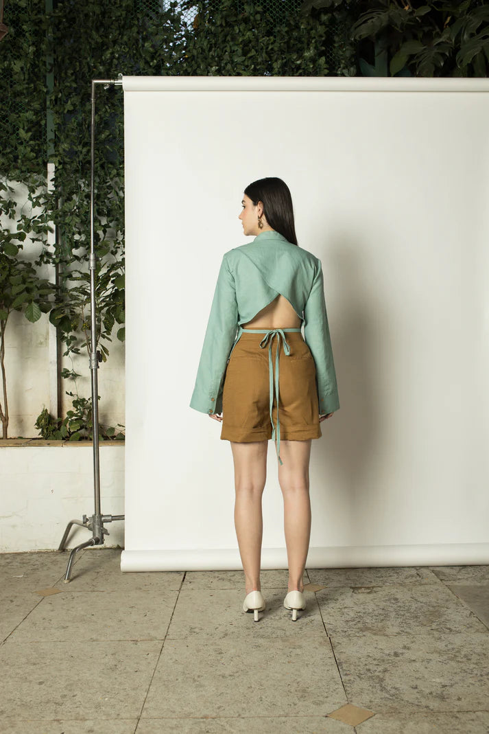 Vegan Clothing | Straight-Leg Shorts | Anushe Pirani | earthbased.in | 02