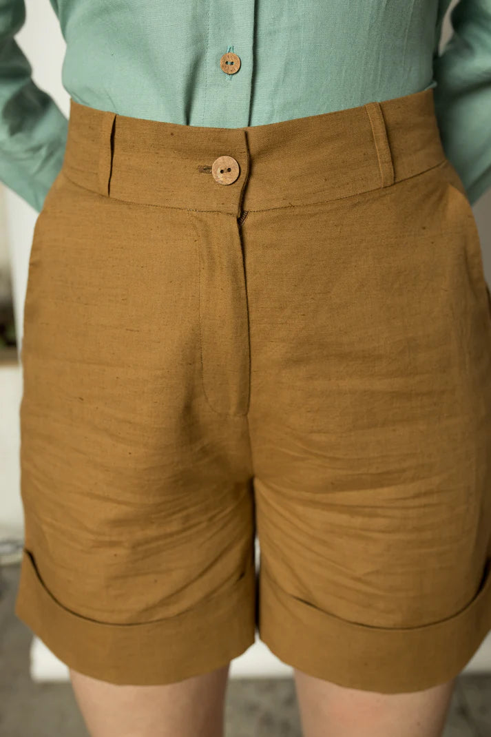 Vegan Clothing | Straight-Leg Shorts | Anushe Pirani | earthbased.in | 05