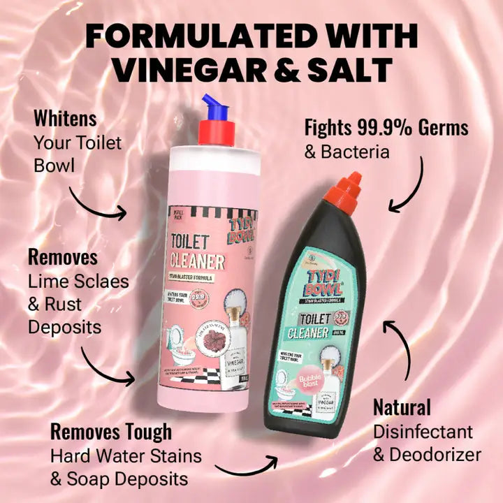 TYDIBOWL® TOILET CLEANER, VINEGAR POWERED, HARD WATER STAIN BLASTER, BUBBLE BLAST GUIDELINE - 1