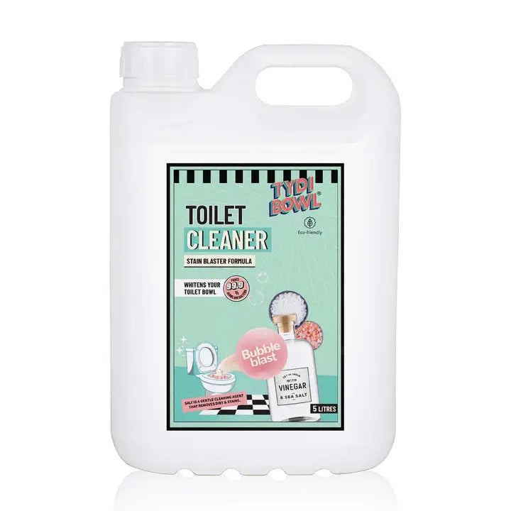 TYDIBOWL® TOILET CLEANER, VINEGAR POWERED, HARD WATER STAIN BLASTER, BUBBLE BLAST 5 LITERS