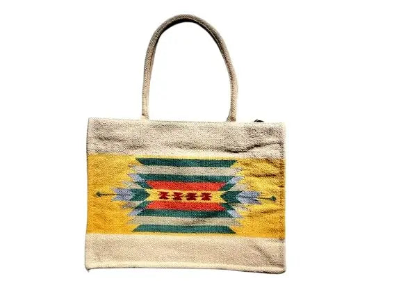 Craftinence Women Boho Sutra Marigold tote handbags for women - Handmade Artisanal Eco-Friendly Upcycled Cotton Handbag