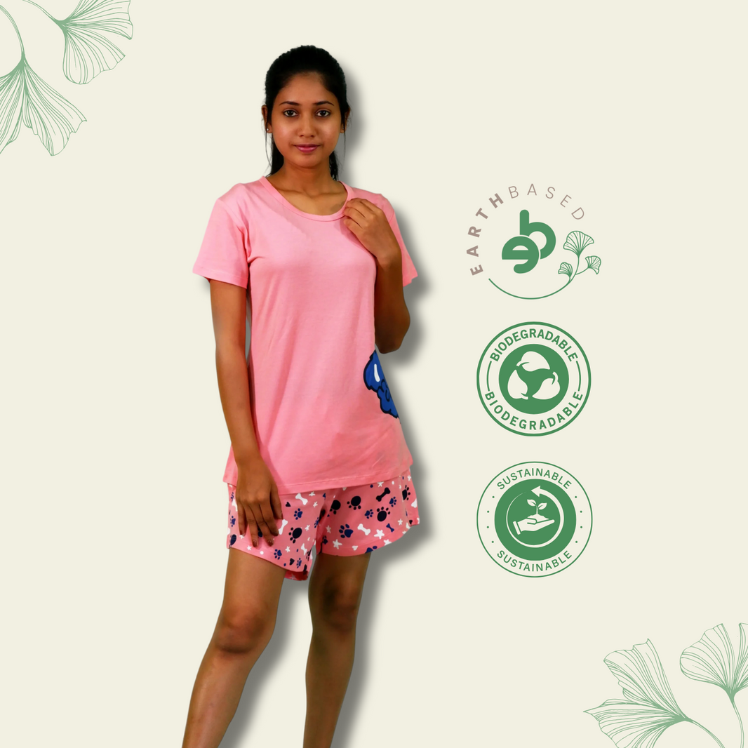 Koala Print T-shirt & Shorts Set in Salmon Rose | Playout