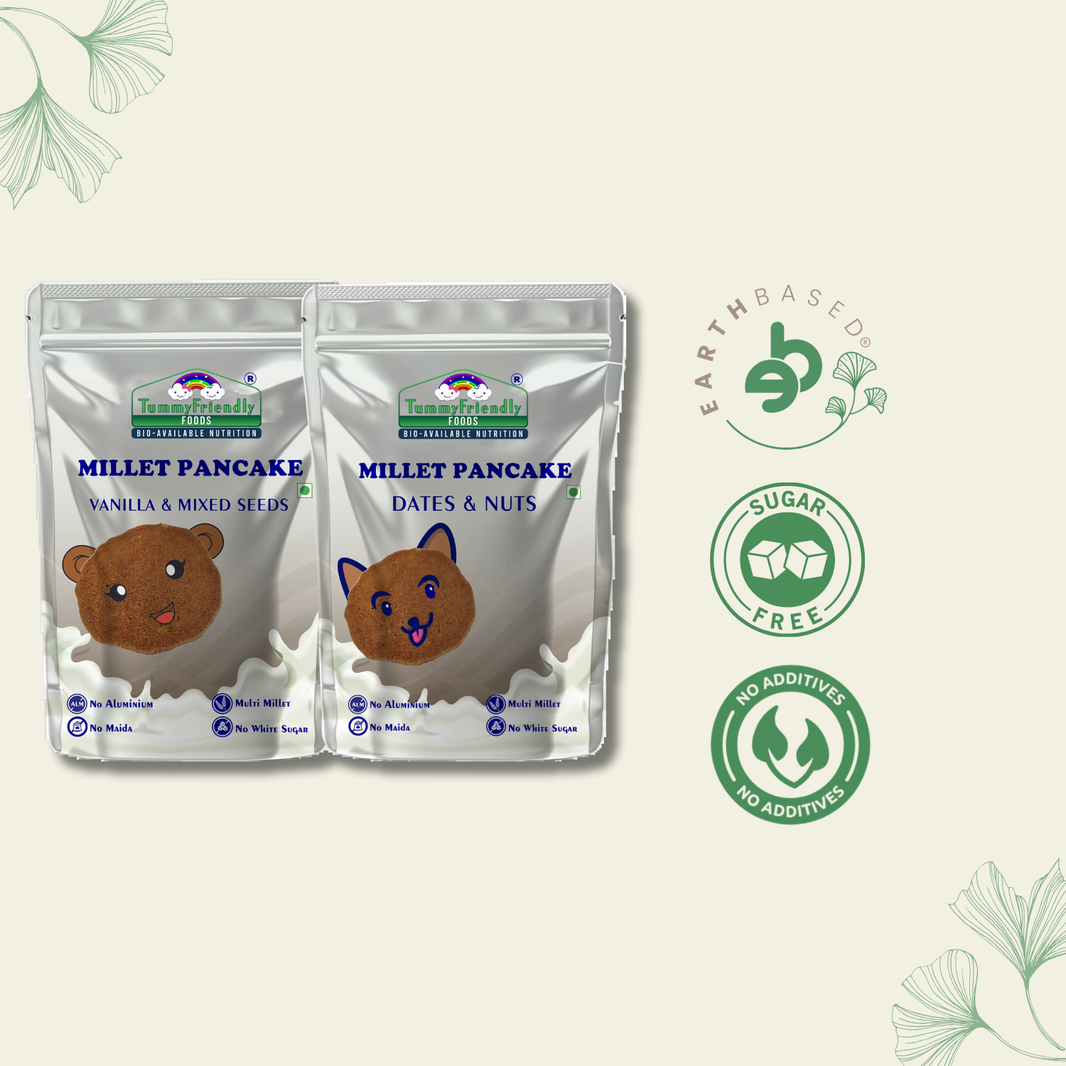 TummyFriendly Foods Millet Pancake Mix - Dates, Nuts, Seeds. HealthyBreakfast. 2 Packs 150g Each Cocoa Powder (2 x 150 g)