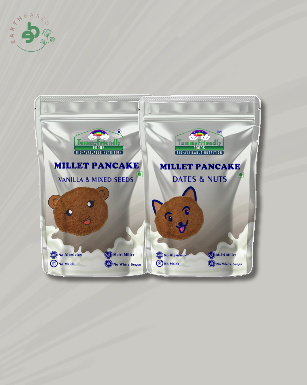 TummyFriendly Foods Millet Pancake Mix - Dates, Nuts, Seeds. HealthyBreakfast. 2 Packs 150g Each Cocoa Powder (2 x 150 g)