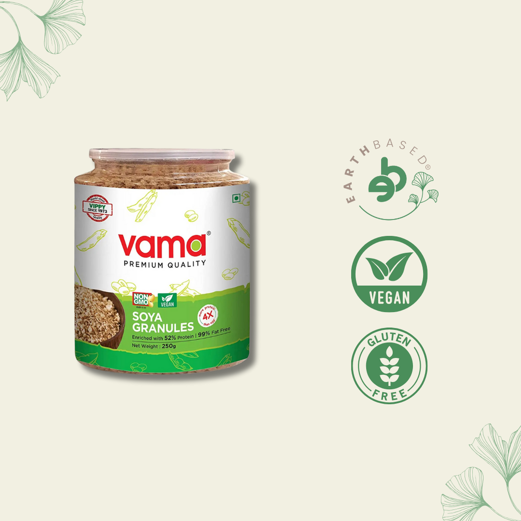 Vama SOYA Mince-Granules | 99% Fat-Free | Vegan | Gluten-Free | Healthy Products 250g