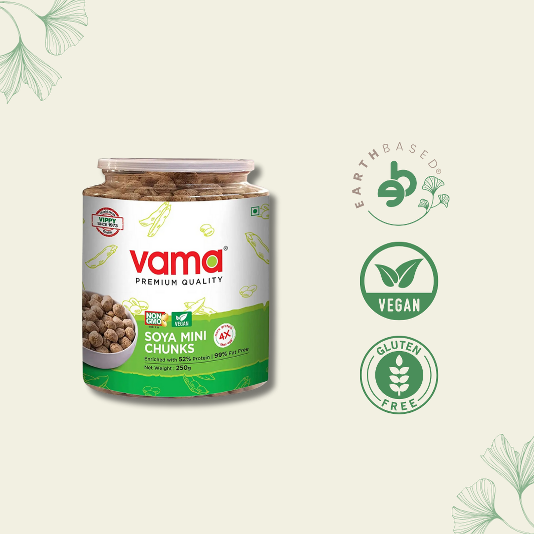 Vama SOYA Wadi Mini Chunks Enriched with 52% Protein and 99% Fat Free 250g