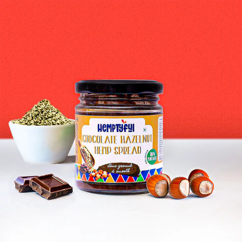 Hemptyful Chocolate Hazelnut Hemp Spread (180g)| Zero Refined Sugar, Plant-Based (Dairy Free, Vegan, Soy free, Nut free, Gluten Free), 100%