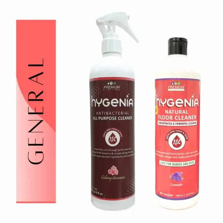 Hygenia Antibacterial All Purpose Cleaner & Natural Floor Cleaner Combo - Geranium | Lavender 500ml