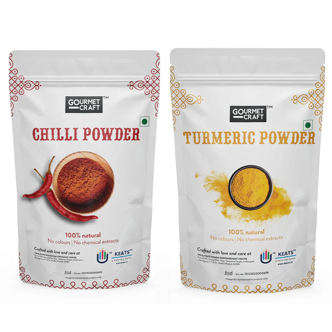 Chilli Powder 200g & Turmeric Powder 100g Combo by Gourmet Craft