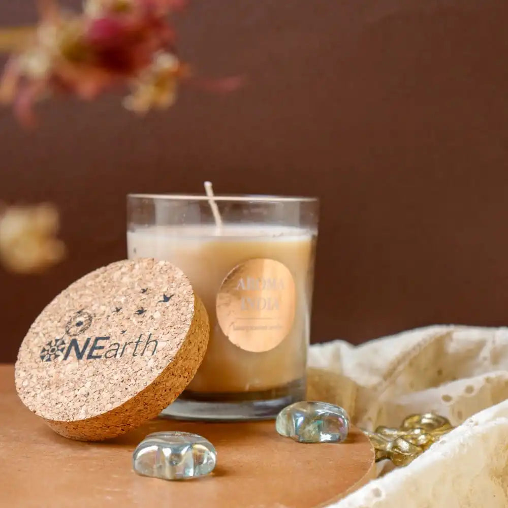 Luxury Scented Candle with Cork Lid - Soy Wax (1 wick) Jasmine